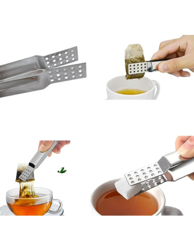 Paquete de 4 exprimidores de bolsa de té acero inoxidable Honkenda