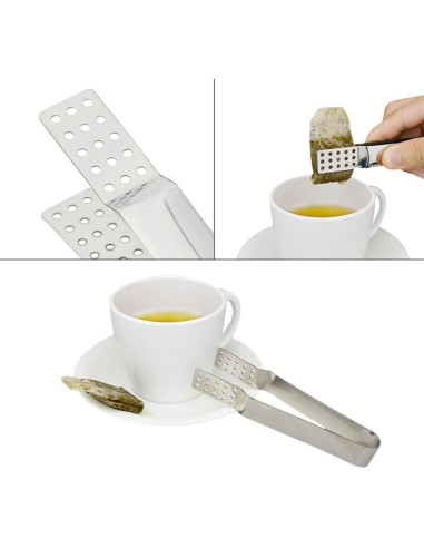 Set de 3 Pinzas de Acero Inoxidable Jowxsx para Té
