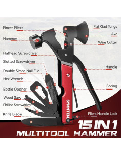 Hacha Multiherramienta SYMNTEM 15 en 1 Compacta Roja 2