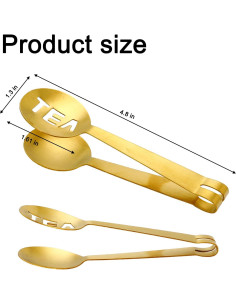 Pinzas Extractoras de Bolsitas de Té Knojodu Acero Inoxidable Dorado 2 Pzas 2
