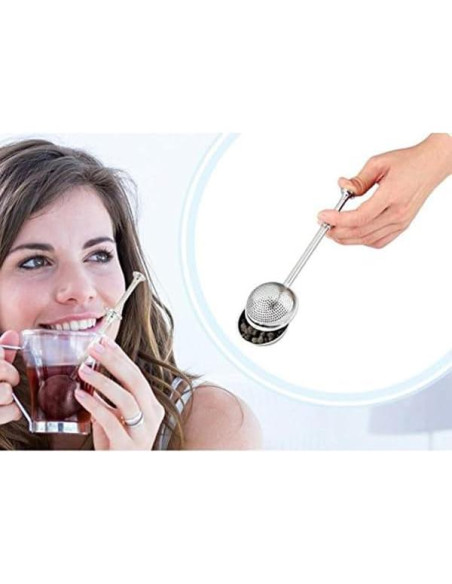 Infusor de Té de Mango Largo Veemoon Acero Inoxidable 2 Pcs Infusor de Té de Mango Largo Veemoon Acero Inoxidable 2 Pcs