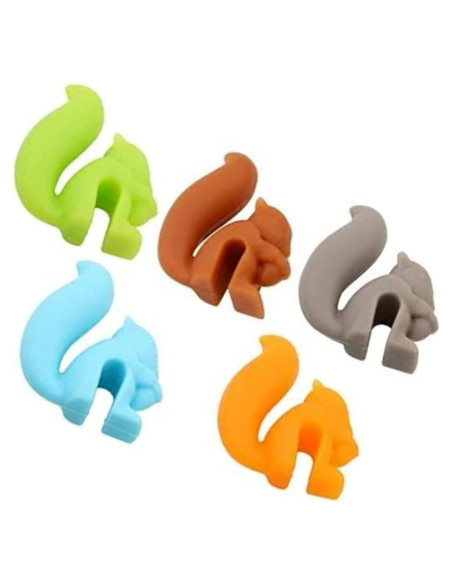 Soportes para Bolsa de Té Silicona BWESOO 5 Pcs Ardilla Multicolor Soportes para Bolsa de Té Silicona BWESOO 5 Pcs Ardilla Multicolor