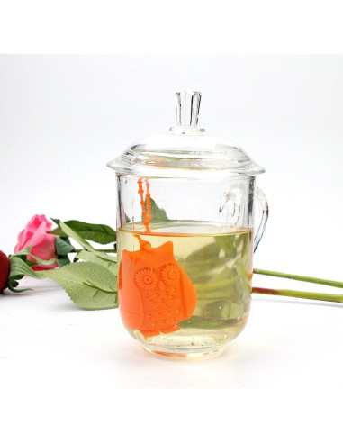 Infusores de Té en Silicona EZESO - Paquete de 2 Búhos Reutilizables