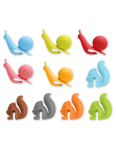 Soportes para Bolsas de Té UAIAGM - 10 Piezas Silicona Caracol y Ardilla