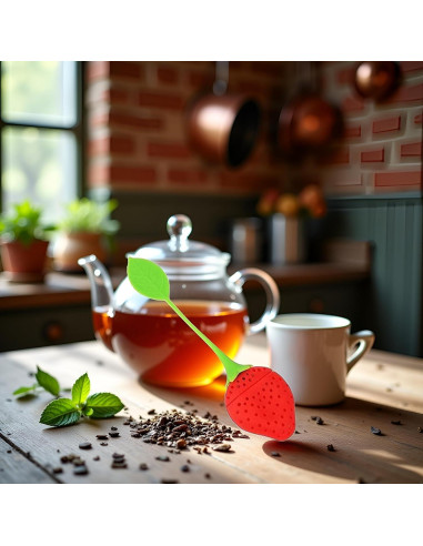 Colador de Té en Silicona Rojo ZhangyiHot - Infusor Caracol