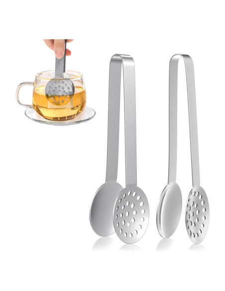 Exprimidor de Bolsa de Té Redondo Teaaha Acero Inoxidable 2 Pcs Exprimidor de Bolsa de Té Redondo Teaaha Acero Inoxidable 2 Pcs
