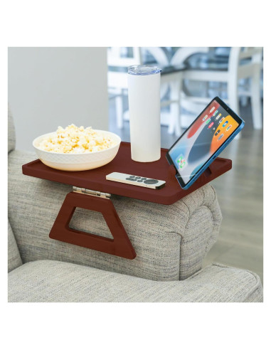 Mesa de Brazo de Sofá Shamrock Home Plegable Marrón 40x28cm
