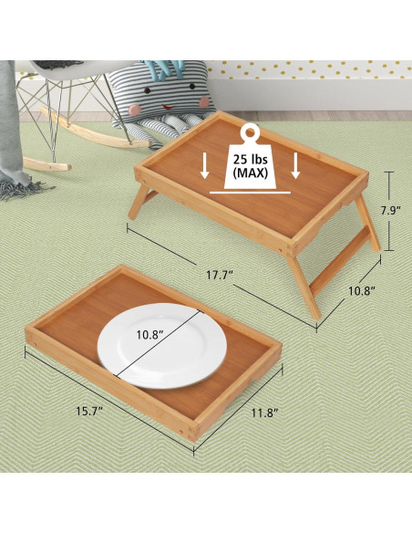 Mesa Bandeja de Cama Plegable Artmeer de Bambú 52.1x23.6cm Mesa Bandeja de Cama Plegable Artmeer de Bambú 52.1x23.6cm