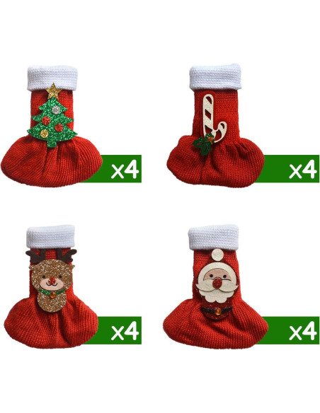 16 Calcetines Antideslizantes para Patas de Sillas G.CORE Rojo 16 Calcetines Antideslizantes para Patas de Sillas G.CORE Rojo