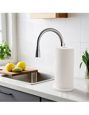 Soporte para Toallas de Papel WORHE Mármol Blanco 13.97 cm