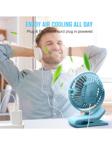 Ventilador de Clip BESKAR ZLS-E300 USB 3 Velocidades Ventilador de Clip BESKAR ZLS-E300 USB 3 Velocidades