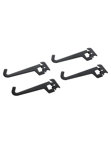 Ganchos Ranurados de Punta Curva Wall Control 8.89 cm Negro - 4 Piezas