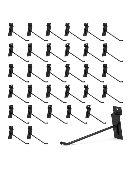 Ganchos de Pared Slatwall POETISKE 32PC 20.32cm Negro Pesado Ganchos de Pared Slatwall POETISKE 32PC 20.32cm Negro Pesado