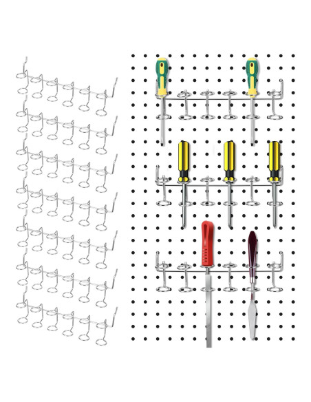 10 Ganchos de Metal para Tablero Perforado HekouJiub Plateado 10 Ganchos de Metal para Tablero Perforado HekouJiub Plateado