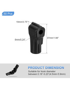 Bloqueos de Ganchos de Seguridad uxcell 50pcs 6mm ABS Negro 2