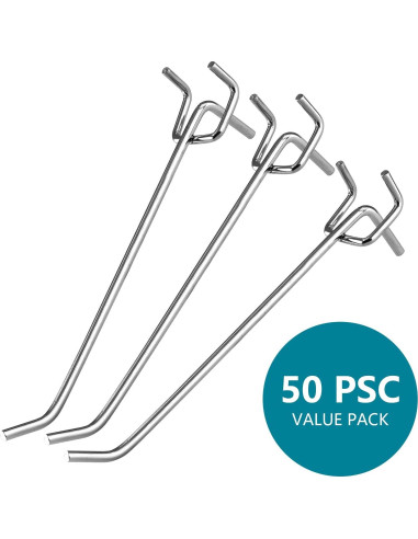 50 Ganchos para Tablero de Clavos Jiozermi 15.24 cm Metal Resistente