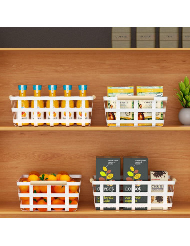 Cestas de Almacenamiento SlimmKISS 2P Alambre Blanco 40x30x15cm