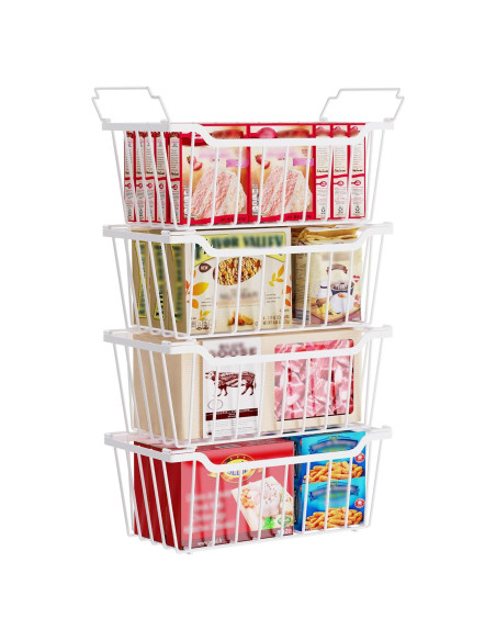 Cajas Organizadoras para Congelador Blanco - Paquete de 4 Cajas Organizadoras para Congelador Blanco - Paquete de 4