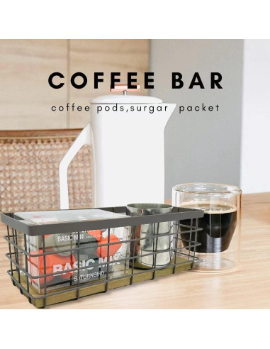 Cesta de Almacenamiento Metálica HUA HUALINK con Base de Madera