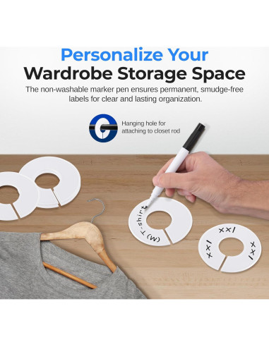 Perchas Redondas de Plástico Blanco SereneLife - 10 Piezas