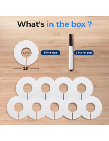 Perchas Redondas de Plástico Blanco SereneLife - 10 Piezas