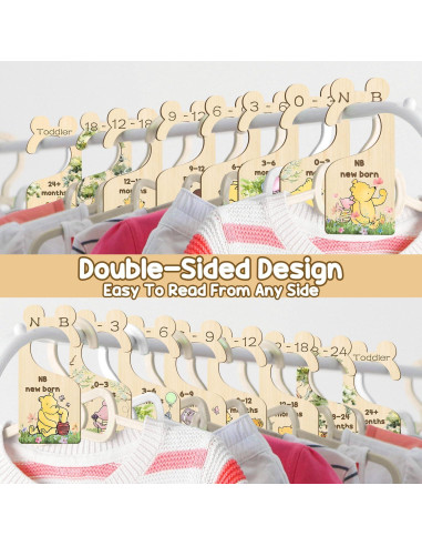Divisores de Closet de Madera Winnie 8 Pcs para Bebés