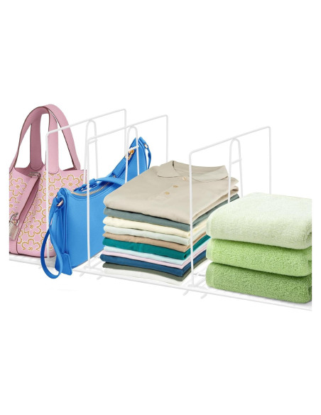 Divisores de Estante de Alambre SSAWcasa - Paquete de 8 Blancos Divisores de Estante de Alambre SSAWcasa - Paquete de 8 Blancos