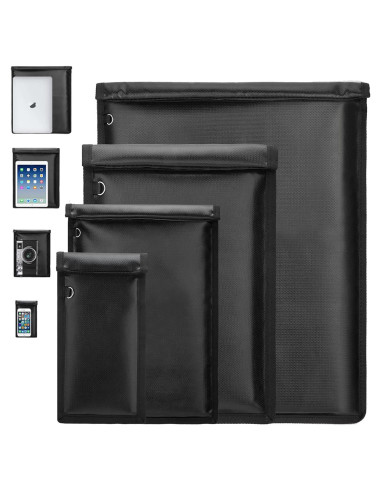 Paquete de 4 Bolsas Faraday EOLIMEX - Ignífugas y a Prueba de Agua