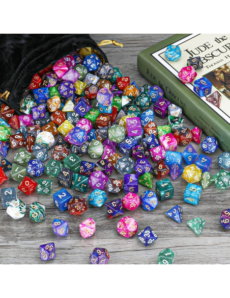 Juego de Dados Poliedricos Makugoi 25 Piezas DND RPG Juego de Dados Poliedricos Makugoi 25 Piezas DND RPG