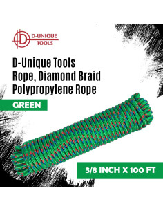 Cuerda Trenzada de Polipropileno D-Unique 3/8" x 30.48 m Verde-Multicolor 2