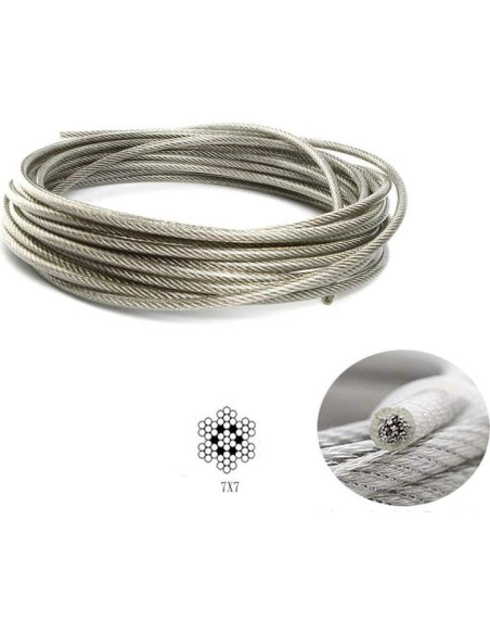 Cuerda de Ropa Tsurpcao 9.75m Acero Inoxidable Ajustable Cuerda de Ropa Tsurpcao 9.75m Acero Inoxidable Ajustable