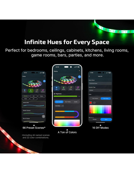 Tira LED RGBIC OLIGHT Ostrip 5m con Control App y Música Tira LED RGBIC OLIGHT Ostrip 5m con Control App y Música