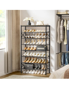 Organizador de Zapatos UNITSTAGE 8 Niveles Metal Gris 24-32 Pares 2