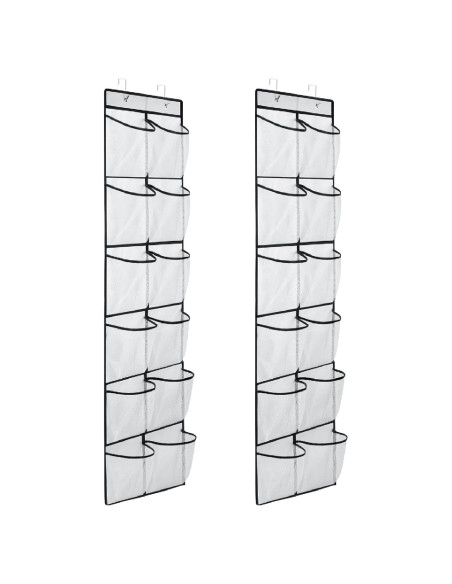Organizador de Zapatos MSLOVE, 12 Bolsillos Malla, Blanco, 2 Pzs Organizador de Zapatos MSLOVE, 12 Bolsillos Malla, Blanco, 2 Pzs