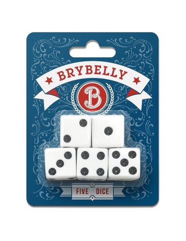 Dados Clásicos Blancos Brybelly Set de 5 - 16mm