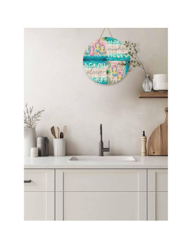 Cartel de Bienvenida de Madera Funnywall88 25.4 cm Costero
