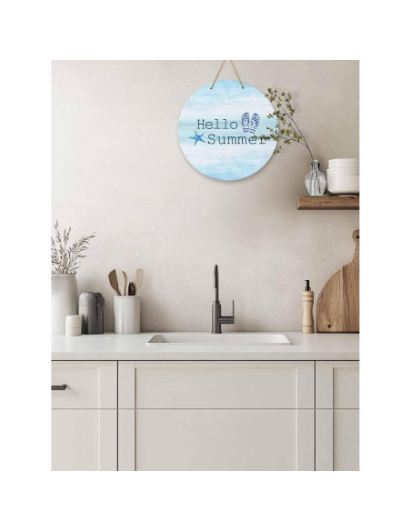 Cartel de Bienvenida de Madera Funnywall88 25.4 cm Azul Cian Cartel de Bienvenida de Madera Funnywall88 25.4 cm Azul Cian