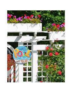 Cartel de Bienvenida de Madera Funnywall88 30.48 cm Azul 2