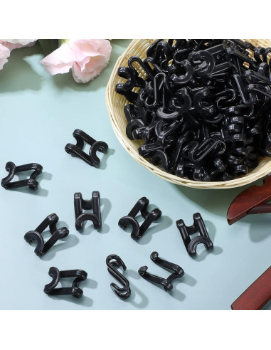Ganchos Conectores para Perchas Unittype 200 Pcs Negro