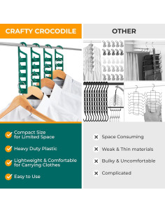 Perchas Ahorradoras de Espacio CraftyCrocodile - 4 Piezas Verde 2