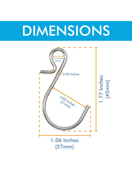 Ganchos en S Pequeños Esenciales Millennial 35 Piezas Metal Ganchos en S Pequeños Esenciales Millennial 35 Piezas Metal