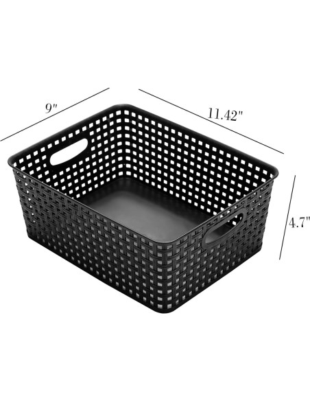 Cestas de Almacenamiento Plástico Esliter 29x22x11 cm - Paquete de 4 Cestas de Almacenamiento Plástico Esliter 29x22x11 cm - Paquete de 4