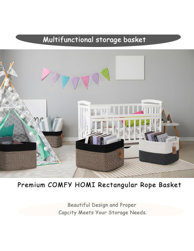 Cesta de Almacenamiento de Cuerda de Algodón COMFY-HOMI 3 Piezas