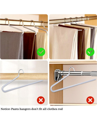 20 Perchas Abiertas Antideslizantes LALALIVABLE para Pantalones
