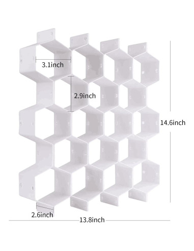 Organizador de Cajones JIAKAI Panal Blanco 24 Piezas