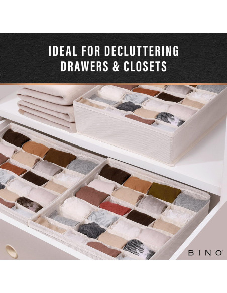 Organizador de Cajones BINO 3-Pack Beige - 64 Compartimentos Organizador de Cajones BINO 3-Pack Beige - 64 Compartimentos
