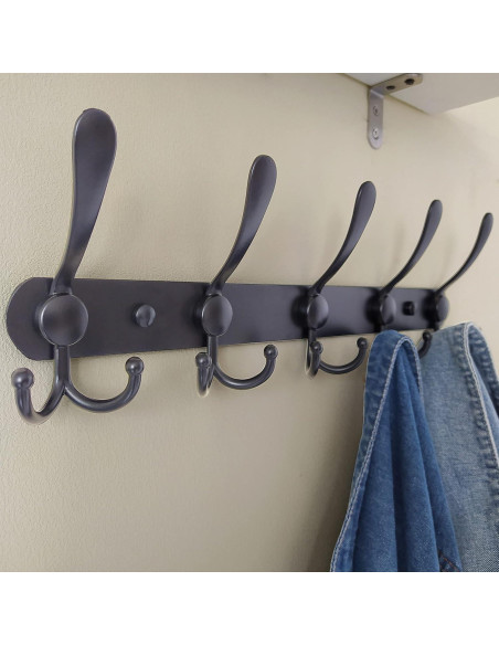 Perchero Dseap Montado en Pared 5 Ganchos Acero Inoxidable Negro Perchero Dseap Montado en Pared 5 Ganchos Acero Inoxidable Negro