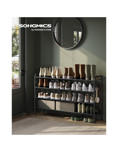 Estante para Zapatos SONGMICS Ajustable 4 Niveles Negro Tinta Estante para Zapatos SONGMICS Ajustable 4 Niveles Negro Tinta