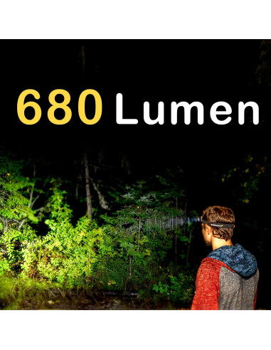 Linterna Frontal LED Everbeam H6 Switch, 680 Lúmenes, USB