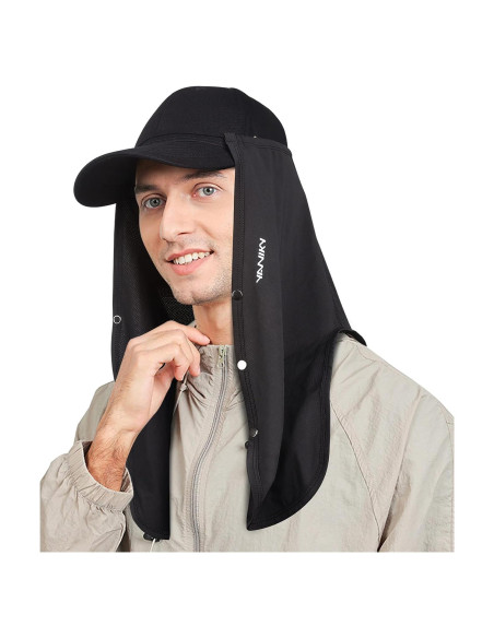 Drape de Cuello Ajustable UV 80+ Negro - Protección Solar Multifuncional Drape de Cuello Ajustable UV 80+ Negro - Protección Solar Multifuncional
